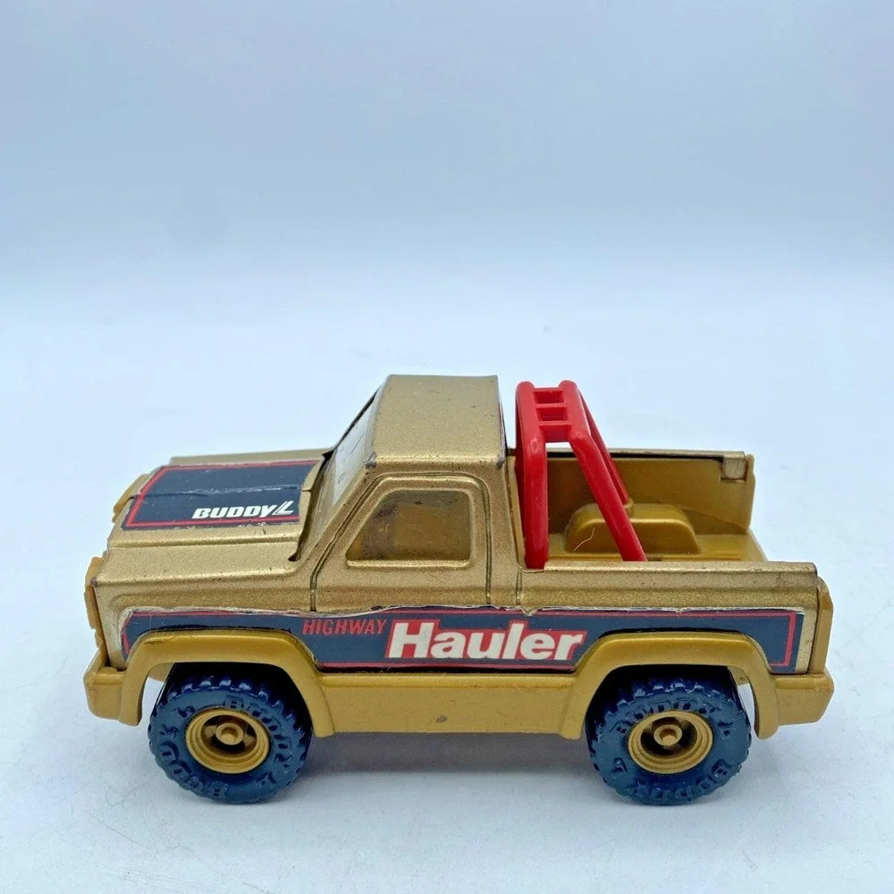 Vintage‎ 1981 Buddy L Mighty Hauler Gold Pickup Truck Toy Die-Cast Metal 4x4